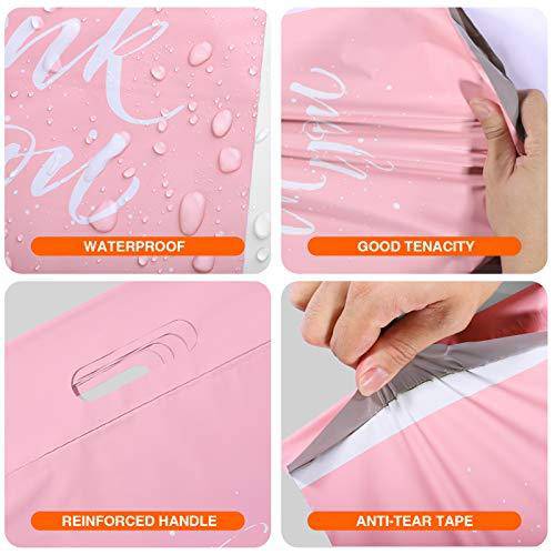 12x15.5 Poly-Mailer Self-Sealing Envelope Shipping Bags with Handle | Sakura Pink - JiaroPack